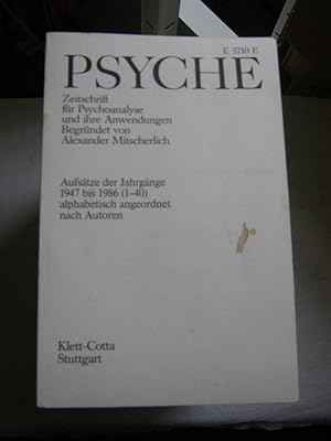 Psyche. Zeitschrift für Psychoanalyse und ihre Anwendung. Beilage zum 42. Jahrgang (1988), Heft 1