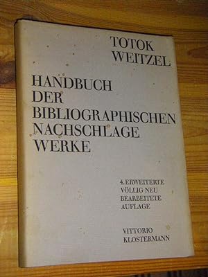Bild des Verkufers fr Handbuch der bibliographischen Nachschlagewerke zum Verkauf von Versandantiquariat Rainer Kocherscheidt