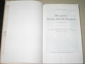 Seller image for Die gantze Heilige Schrift Deudsch. Wittenberg 1545. Letzte zu Luthers Lebzeiten erschienene Ausgabe (2 Bnde, Leder + 1 Band Anhnge) for sale by Versandantiquariat Rainer Kocherscheidt