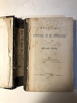 Mélanges d'histoire et de littérature