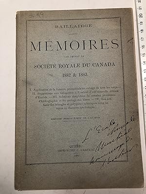Mémoires lus devant la Société Royale du Canada 1882 & 1883. Esquisse biographique de l'auteur