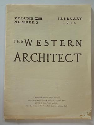 Bild des Verkufers fr The Western Architect February 1916 [reprint of selected pages] zum Verkauf von Bookworks [MWABA, IOBA]