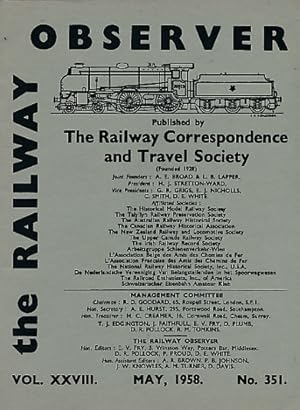 Imagen del vendedor de The Railway Observer. Volume XXVIII. May 1958. No 351 a la venta por Barter Books Ltd