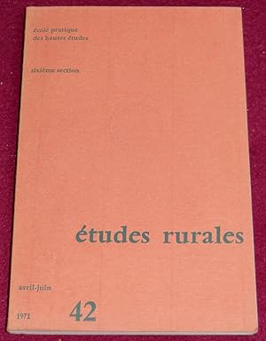Image du vendeur pour ETUDES RURALES n 42 - Revue trimestrielle d'histoire, gographie, sociologie et conomie des campagnes mis en vente par LE BOUQUINISTE