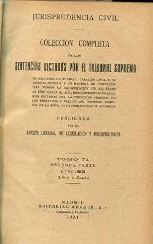 JURISPRUDENCIA CIVIL. COLECCIÓN COMPLETA DE LAS SENTENCIAS DICTADAS POR EL TRIBUNAL SUPREMO DE JU...