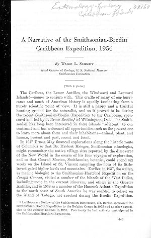 Seller image for A NARRATIVE OF THE SMITHSONIAN-BREDIN CARIBBEAN EXPEDITION, 1956. for sale by Legacy Books