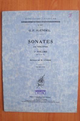 Image du vendeur pour G.F. HAENDEL : SONATES POUR VIOLON ET PIANO 1er volume (n 1-2-3) rvision par H. BSSER mis en vente par KEMOLA
