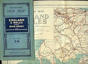 Seller image for Geographia Large Scale Road Map of England and Wales Showing Main Roads with Ministry of Transport Numbers [M BM] for sale by Little Stour Books PBFA Member