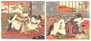 Seller image for Zwei Shunga-Bltter aus der Serie Fry Edo jnikei (Zwlf modische Ansichten von Edo). for sale by Antiquariat Ars Amandi