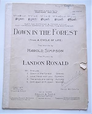 Immagine del venditore per Down in the Forest: No. 2 in C (Spring) From 'A Cycle of Life' (Sheet Music) venduto da Bloomsbury Books