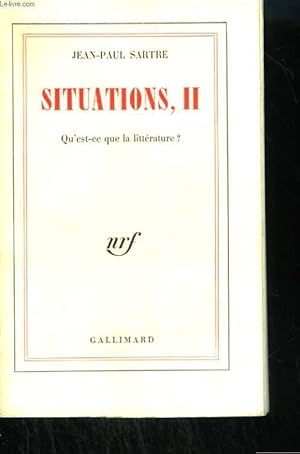 Seller image for SITUATIONS II. QU'EST-CE QUE LA LITTERATURE ? for sale by Le-Livre