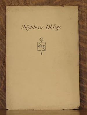 NOBLESSE OBLIGE The Spirit of Phi Beta Kappa