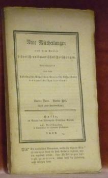 Bild des Verkufers fr Neue Mittheilungen aus dem Gebiet historische-antiquarischer Forschungen. Hrsg. von dem Thringisch-Schsischen Verein fr erforschung des vaterlndischen Alterthums und Erhaltung seiner Denkmale. 4. Band, 4. Heft. zum Verkauf von Bouquinerie du Varis