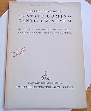 Seller image for Cantate Domino Canticum Novum (Psalm 96, 1-4): Motette Fur Zwei Soprane, Bass Und Orgel (Barenreiter-Ausgabe 542) (Music Book) for sale by Bloomsbury Books