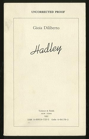 Imagen del vendedor de Hadley a la venta por Between the Covers-Rare Books, Inc. ABAA