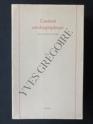 Imagen del vendedor de L'ANIMAL AUTOBIOGRAPHIQUE Autour de Jacques Derrida a la venta por Yves Grgoire