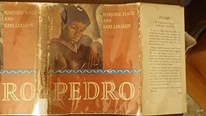 Seller image for Pedro , in Color Brown & Blue Dustjacket of Little Boy wearing Brown Pancho Trimmed in White with Titles in White.A sensitive story of a boy and his family living high in the mountains of Mexico. It was on a Gay Fiesta Day when the Whole Family came to for sale by Bluff Park Rare Books