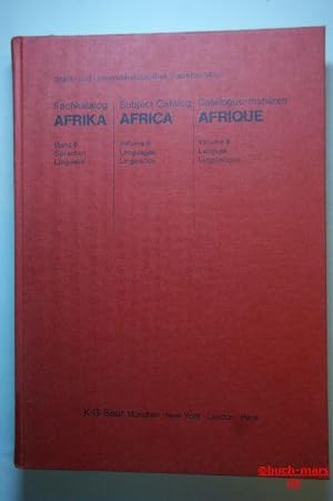 Stadt- und Universitätsbibliothek Frankfurt/Main- Fachkatalog Afrika., Band 6, Sprachen, Linguist...