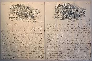 Reporting on his recent hunting and fishing experiences, in an autograph letter, signed 27 Octobe...