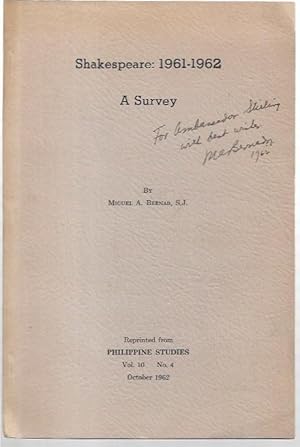 Seller image for Shakespeare: 1961 - 1962 A Survey for sale by City Basement Books