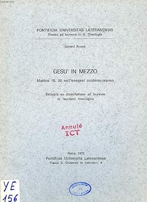 Bild des Verkufers fr GESU' IN MEZZO, MATTEO 18, 20 NELL'ESEGESI CONTEMPORANEA zum Verkauf von Le-Livre