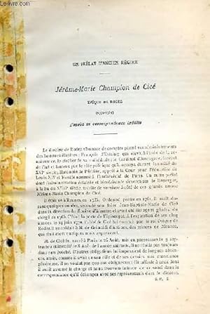 Bild des Verkufers fr Un Prlat d'Ancien Rgime. Jrme-Marie Champion de cic. Evque de Rodez, 1770 - 1771, d'aprs sa correspondance indite. (Ouvrage photocopi) zum Verkauf von Le-Livre