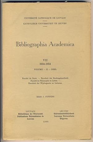 Université Catholique de Louvain : Bibliographia Academica. Volume VII (1934-1935), tome II: Facu...