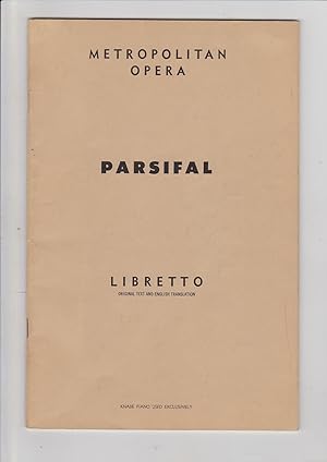 Immagine del venditore per Parcifal. Libretto Original Text and English Translation venduto da Meir Turner