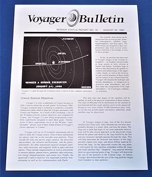 Voyager Bulletin: Mission Status Report No. 70 (August 20, 1985)