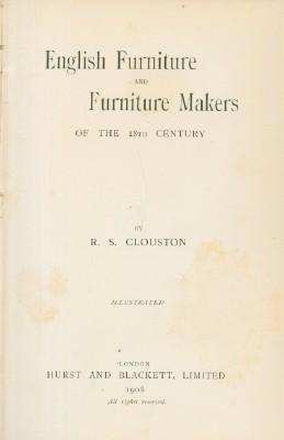 English Furniture and Furniture Makers of the 18th Century