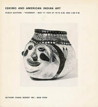 (Auction Catalogue) Sotheby's, May 17, 1973. ESKIMO AND AMERICAN INDIAN ART;