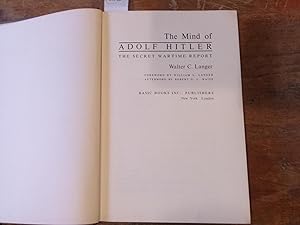 Imagen del vendedor de The Mind of Adolf Hitler. The Secret Wartime Report. a la venta por Librera "Franz Kafka" Mxico.