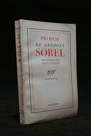 Propos de Georges Sorel recueillis par Jean Variot