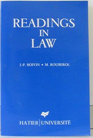 Image du vendeur pour Readings in law mis en vente par JLG_livres anciens et modernes