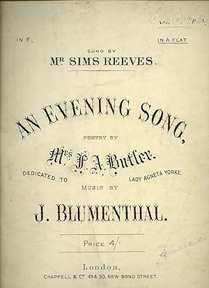 Imagen del vendedor de An Evening Song in A Flat [Antiquarian Vintage Piano Sheet Music] [2] a la venta por Little Stour Books PBFA Member