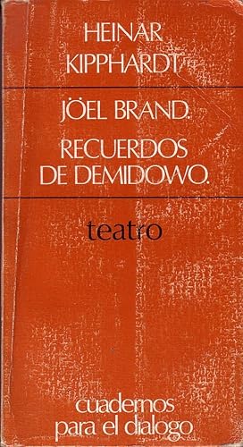 Seller image for Joel Brand,Recuerdos De Demidowo for sale by La Bodega Literaria