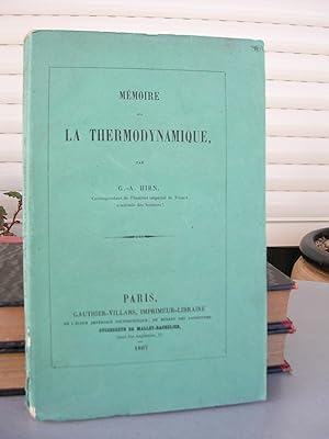 MEMOIRE SUR LA THERMODYNAMIQUE