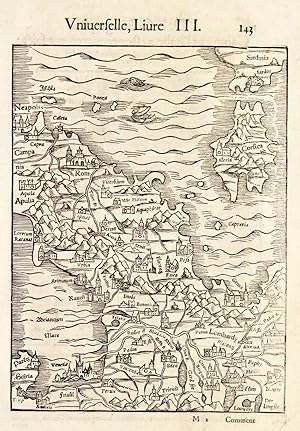 (Senza titolo) Carta geografica dell'Italia centro-settentrionale vista da nord.
