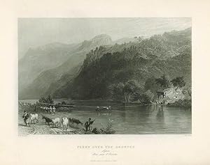 [Syria, Holy Land, Asia Minor] Ferry Over the Orontes (caption title). [ORIGINAL STEEL ENGRAVED P...