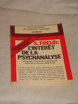 Bild des Verkufers fr S. Freud: l'intrt de la psychanalyse zum Verkauf von Llibres Capra