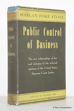 Imagen del vendedor de Public Control of Business: Selected Opinions a la venta por Banjo Booksellers, IOBA