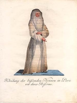 Bild des Verkufers fr Kleidung der benden Nonnen in Paris vor ihrer Reforme. zum Verkauf von Antiquariat Lenzen
