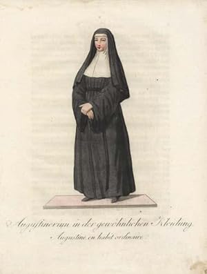 Bild des Verkufers fr Augustinerinn in der gewhnlichen Kleidung. Augustine en habit ordinaire. zum Verkauf von Antiquariat Lenzen