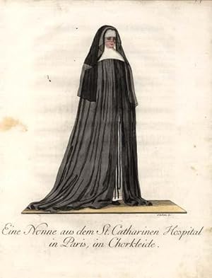 Bild des Verkäufers für Eine Nonne aus dem St. Catharinen Hospital in Paris, im Chorkleide. zum Verkauf von Antiquariat Lenzen