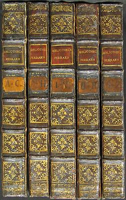 Seller image for Bibliotheca Canonica, Juridica, Moralis, Theologica nec non Astetica, Polemica, Rubristica, Historica etc. De principalioribus & fere omnibus, quae in dies occurrunt, nec penes omnes facile, & prompte reperiri possunt, ex utroque Jure, Summ. Pontif. Constitutionibus, Conciliis, [ ] Accurate Collecta, Adaucta, Ordine Alphabetico congesta Ac in decem Tomos distributa ab ADM. R. P. Lucio Ferraris. Editio Postrema Auctior et Emendatior. 10 Bnde (in 5; komplett). for sale by Antiquariat Lenzen