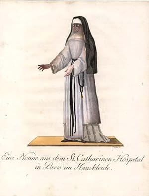 Bild des Verkäufers für Eine Nonne aus dem St. Catharinen Hospital in Paris im Hauskleide. zum Verkauf von Antiquariat Lenzen