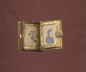 Miniature Book-Shaped Locket with Photo-Portraits.