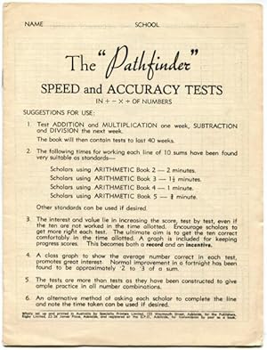 Imagen del vendedor de The Pathfinder speed and accuracy tests. a la venta por Lost and Found Books