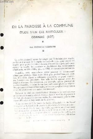 Imagen del vendedor de De la Paroisse  la Commune. Etude d'un cas particulier : Cornac, Lot (Ouvrage photocopi) a la venta por Le-Livre