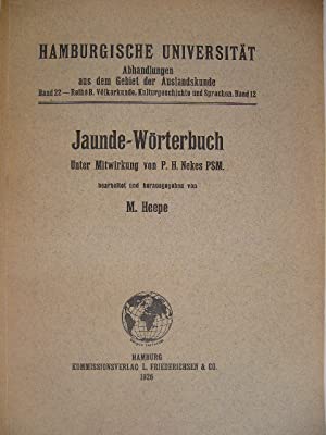 Bild des Verkufers fr Jaunde-Wrterbuch. Unter Mitwirkung von P.H. Nekes. zum Verkauf von Gert Jan Bestebreurtje Rare Books (ILAB)